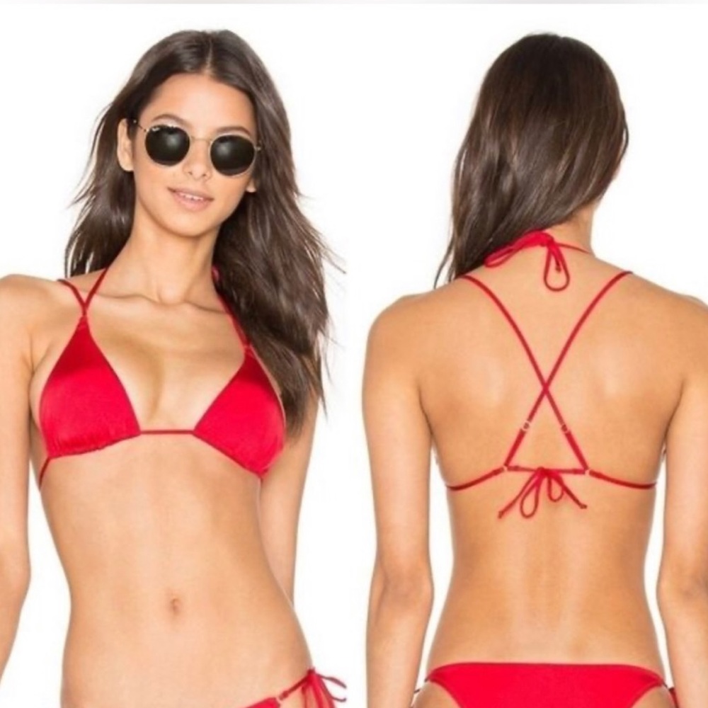 L’Agent by Agent Provocateur Robbie Bikini Top Red Size Small